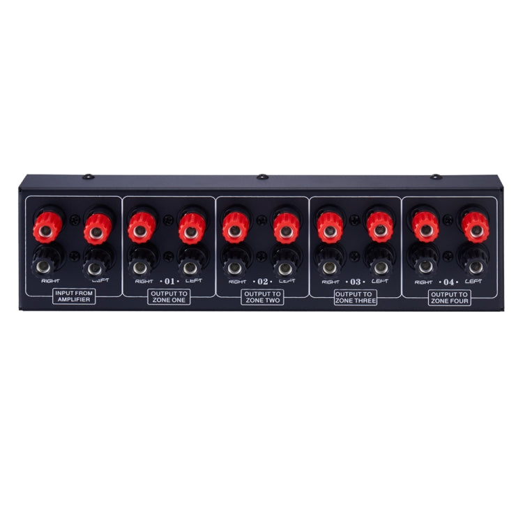 Distribuidor de Som Amplificador 1 Entrada e 4 Saídas, Fonte de Som para 4 Áreas, Painel de Distribuição de Sinal, Entrada de Áudio Única, 300W Por Canal, B030