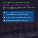 Distribuidor de Som Amplificador 1 Entrada e 4 Saídas, Fonte de Som para 4 Áreas, Painel de Distribuição de Sinal, Entrada de Áudio Única, 300W Por Canal, B030