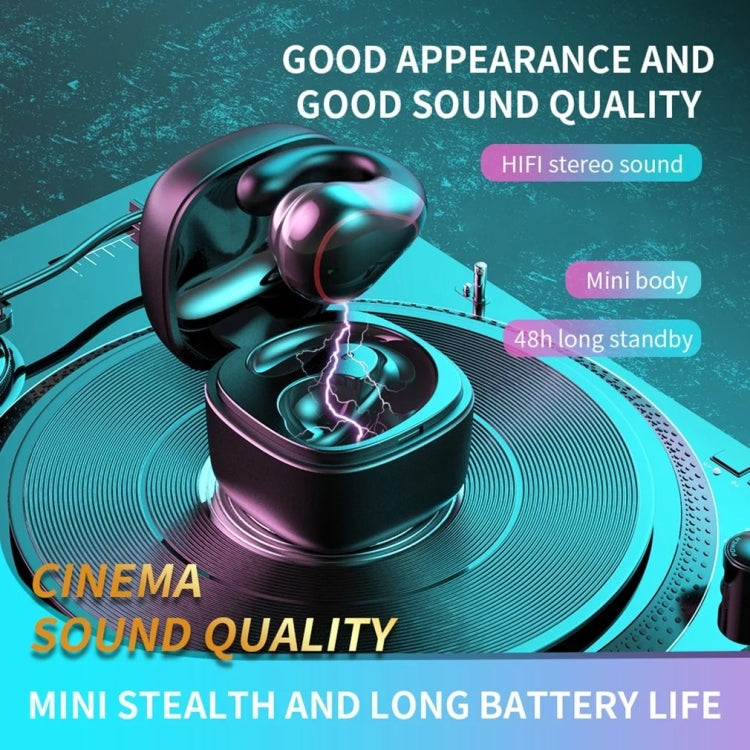 Auricular Bluetooth T25 over-ear 5.0, auricular invisível sem fios para um ouvido, chamadas em alta definição, autonomia muito longa, condução óssea