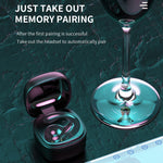 Auricular Bluetooth T25 over-ear 5.0, auricular invisível sem fios para um ouvido, chamadas em alta definição, autonomia muito longa, condução óssea