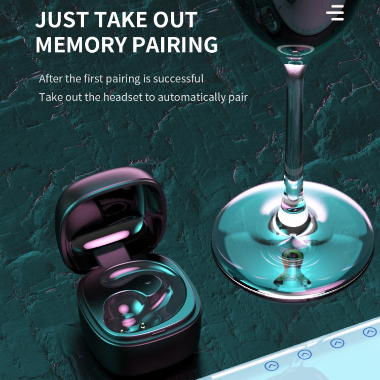 Auricular Bluetooth T25 over-ear 5.0, auricular invisível sem fios para um ouvido, chamadas em alta definição, autonomia muito longa, condução óssea