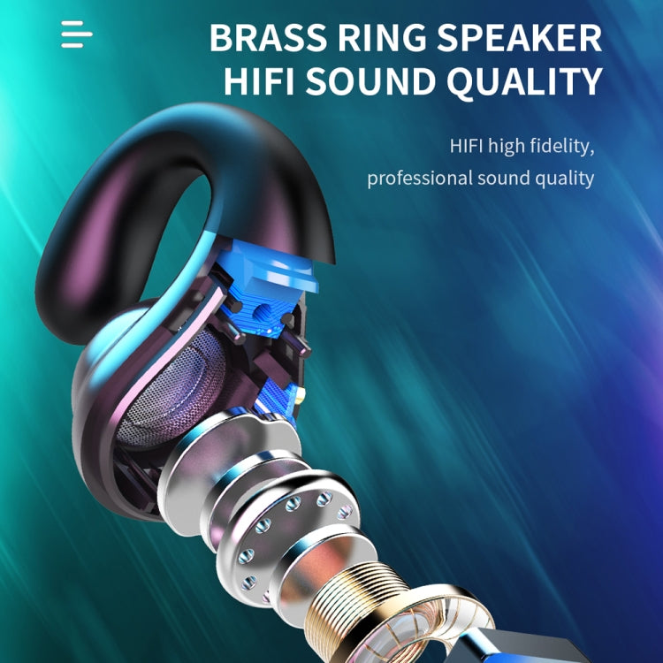 Auricular Bluetooth T25 over-ear 5.0, auricular invisível sem fios para um ouvido, chamadas em alta definição, autonomia muito longa, condução óssea