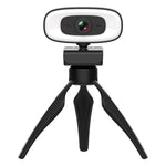 Webcam C10 2K HD sem distorção, rotação 360 graus, luz de preenchimento de três velocidades, USB sem driver, microfone incorporado com som mais claro