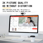 Webcam C10 2K HD sem distorção, rotação 360 graus, luz de preenchimento de três velocidades, USB sem driver, microfone incorporado com som mais claro
