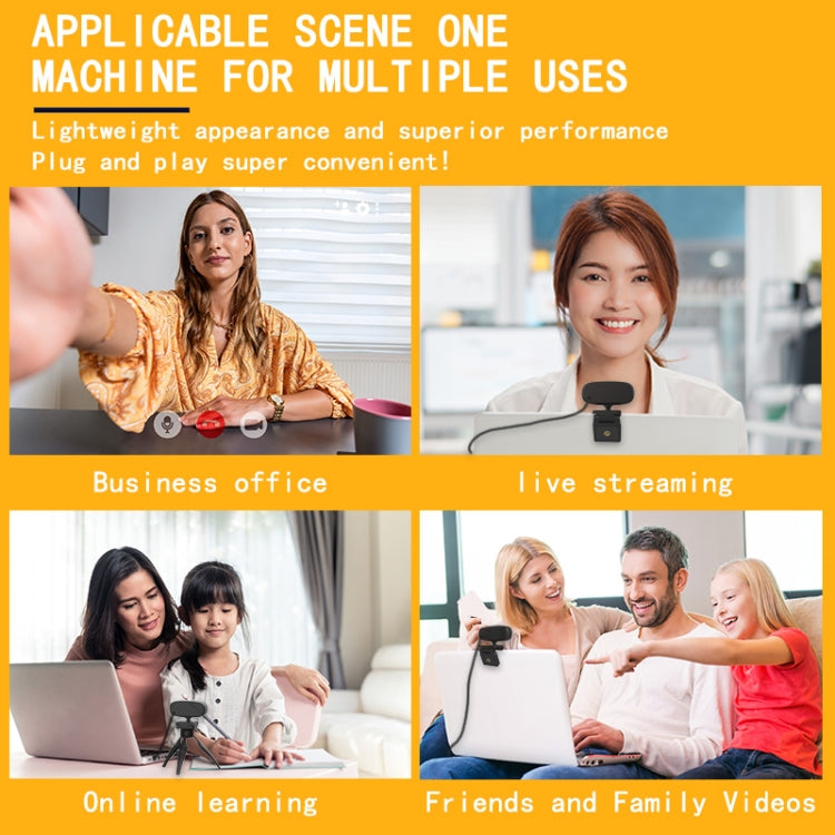 Webcam C10 2K HD sem distorção, rotação 360 graus, luz de preenchimento de três velocidades, USB sem driver, microfone incorporado com som mais claro
