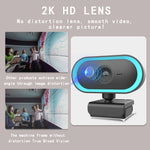 C11 Qualidade de Imagem 2K HD Sem Distorção, Rotação de 360 Graus, Microfone Incorporado, Som Claro, Webcam com Tripé