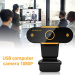 312 Câmara de Secretária USB 2.0 1080P HD com Microfone, Comprimento do Cabo: cerca de 1,3m, Regular, com Tripé, Anti-espionar