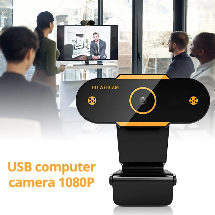 312 Câmara de Secretária USB 2.0 1080P HD com Microfone, Comprimento do Cabo: cerca de 1,3m, Regular, com Tripé, Anti-espionar
