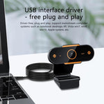 312 Câmara de Secretária USB 2.0 1080P HD com Microfone, Comprimento do Cabo: cerca de 1,3m, Regular, com Tripé, Anti-espionar