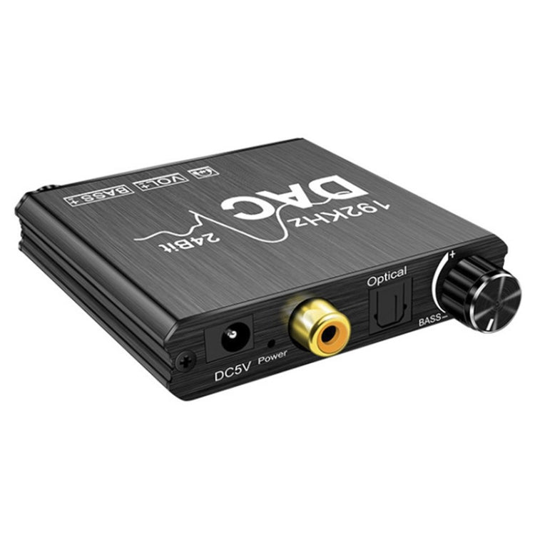 Conversor de áudio digital para analógico, extrator estéreo DAC amplificador óptico SPDIF 192Khz 24Bit