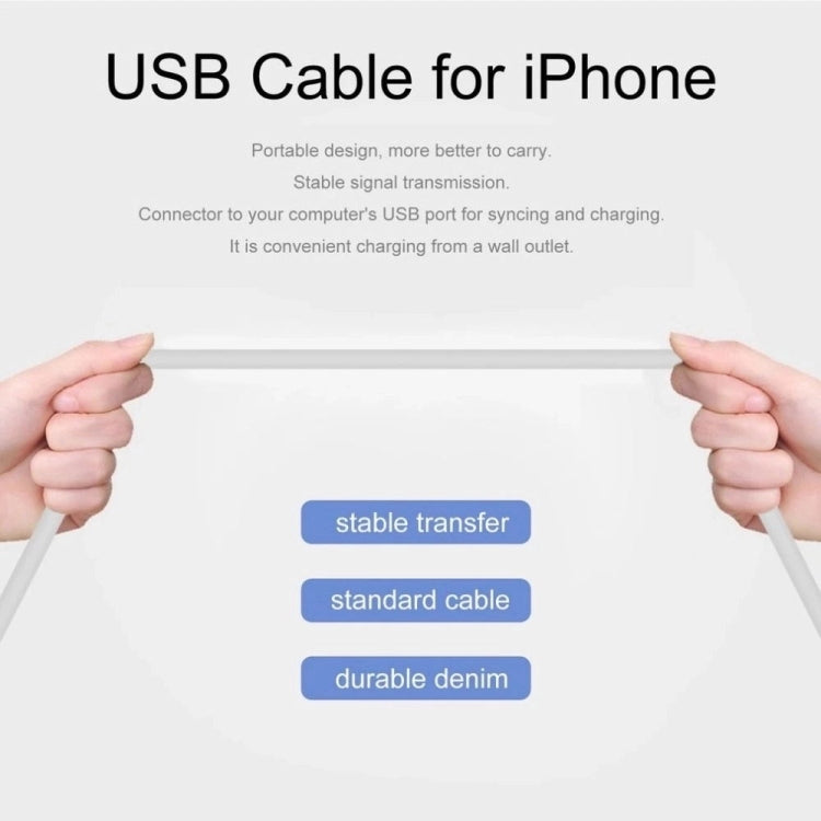 XJ-51 Cabo de Carregamento Rápido USB para 8 Pinos 3A para Série iPhone 12, Comprimento: 2m, 2m
