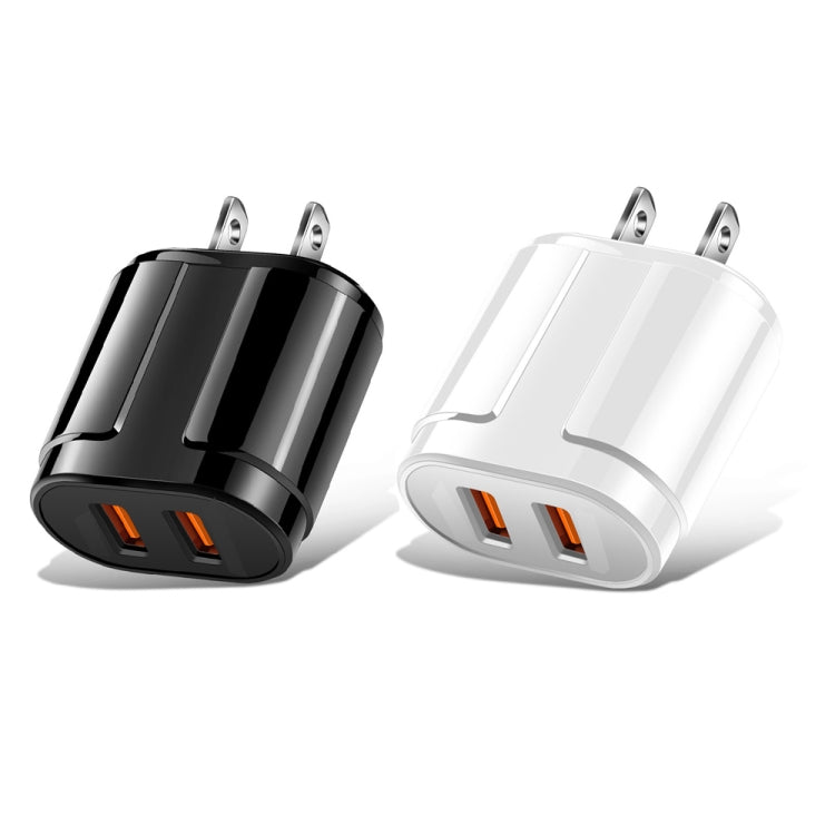 Carregador de Viagem Portátil USB Duplo + Cabo de Dados USB para Micro USB de 1 Metro, Plugue US