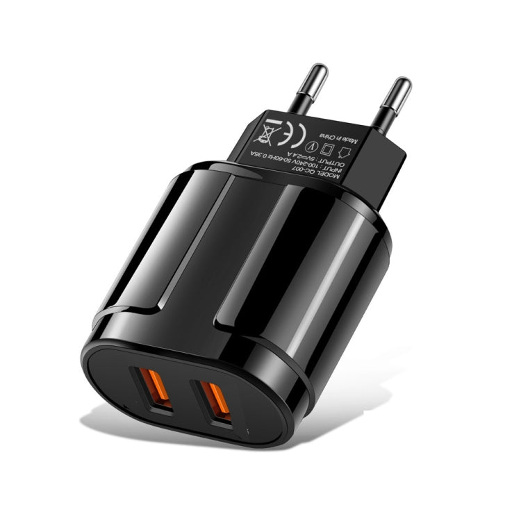 Carregador Portátil de Viagem USB Duplo + Cabo de Dados USB para 8 Pinos 1 Metro, Ficha EU
