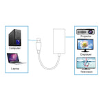 Cabo Adaptador Conversor USB 3.0 para HDMI HD com Áudio, Comprimento do Cabo: 20cm