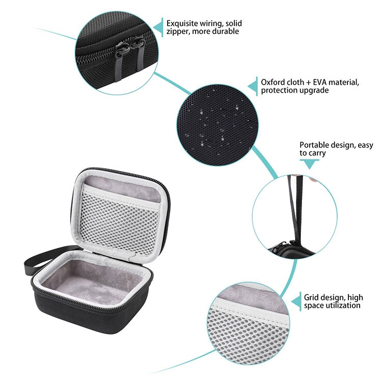 Mala de Transporte Protetora Rígida EVA JD-275178 para JBL GO / JBL GO 2, Mala de Armazenamento Preta + Vermelha