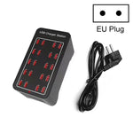 Estação de carregamento rápido inteligente 100W com 20 portas USB, AC 100-240V, ficha EU, ficha US, ficha AU, ficha UK