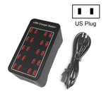Estação de carregamento rápido inteligente 100W com 20 portas USB, AC 100-240V, ficha EU, ficha US, ficha AU, ficha UK