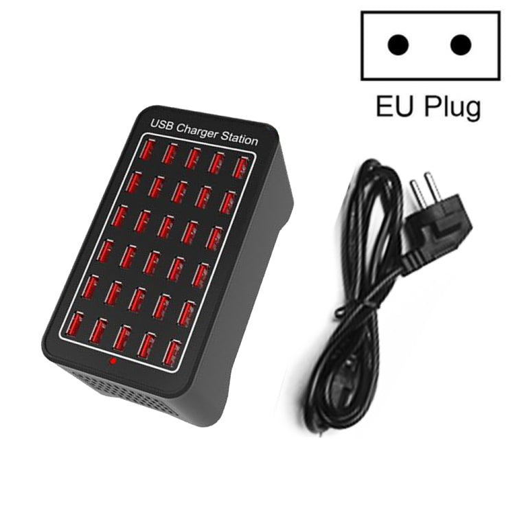 XLD-A7 Estação de carregamento rápido inteligente 150W com 30 portas USB, AC 110-240V, ficha EU, ficha US, ficha AU, ficha UK