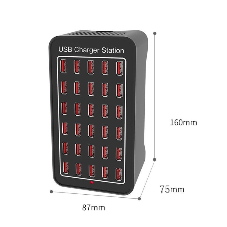 XLD-A7 Estação de carregamento rápido inteligente 150W com 30 portas USB, AC 110-240V, ficha EU, ficha US, ficha AU, ficha UK