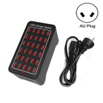 XLD-A7 Estação de carregamento rápido inteligente 150W com 30 portas USB, AC 110-240V, ficha EU, ficha US, ficha AU, ficha UK
