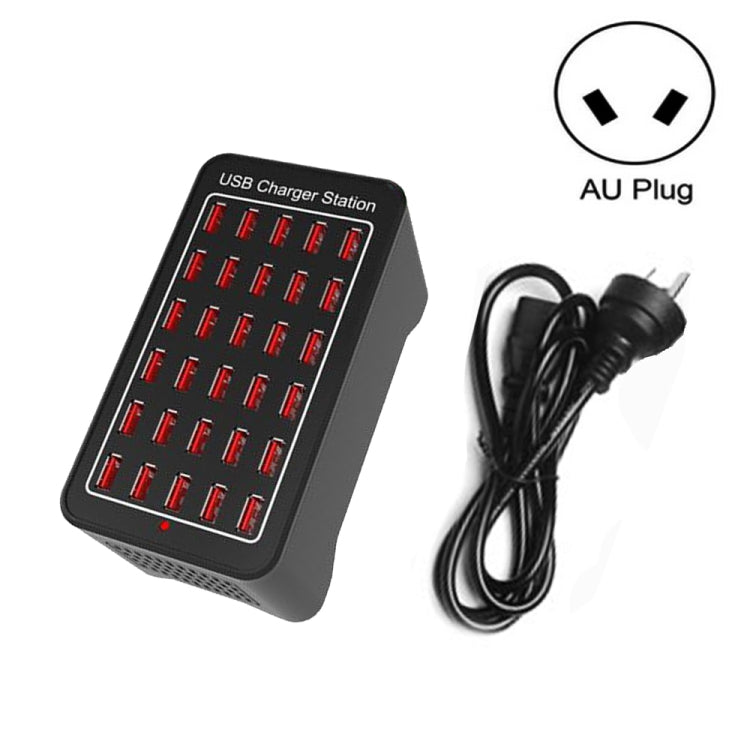 XLD-A7 Estação de carregamento rápido inteligente 150W com 30 portas USB, AC 110-240V, ficha EU, ficha US, ficha AU, ficha UK