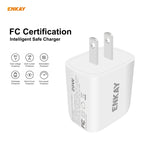 Carregador de Viagem Portátil ENKAY Hat-Prince U090 20W PD + QC 3.0 com Portas Duplas de Carga Rápida, Ficha EUA