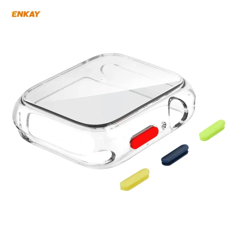 Capa TPU de Cobertura Total + Protetor de Vidro Temperado ENKAY Hat-prince para Apple Watch Série 6 / 5 / 4 / SE 44mm, Para Apple Watch Série 6 / 5 / 4 / SE 44mm