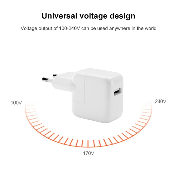 Carregador de Viagem com Porta USB 12W para Série iPad / Série iPod / Série iPhone, Ficha EU