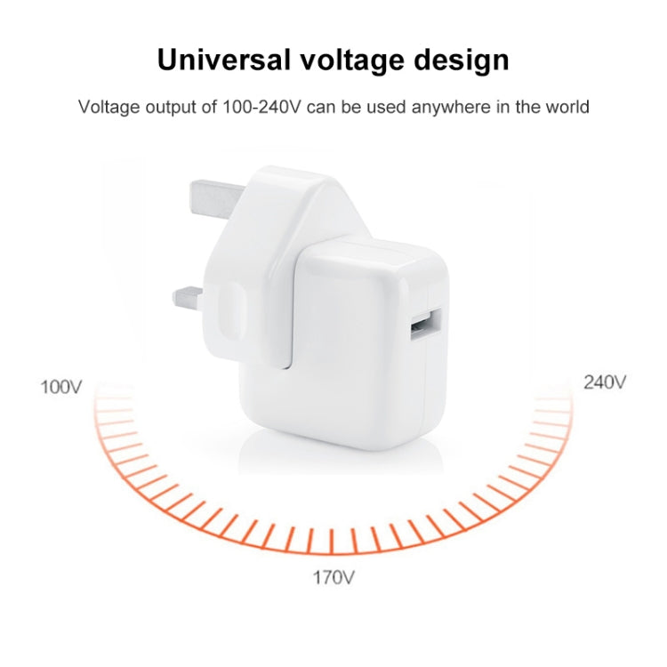 Carregador de Viagem com Porta USB 12W para Série iPad / Série iPod / Série iPhone, Ficha UK