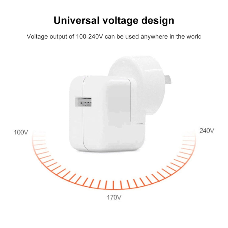 Carregador USB 12W + Cabo de Dados USB para 8 Pinos para Série iPad / iPhone / iPod, Ficha AU