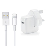 Carregador USB 12W + Cabo de Dados USB para 8 Pinos para Série iPad / iPhone / iPod, Ficha UK