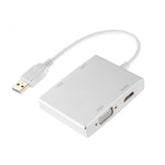 Conversor de Placa de Rede USB 3.0 4 em 1 para VGA + HDMI + DVI + RJ45 WS-03