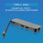 Adaptador Conversor Hub USB3.0 WS-11 8 em 1 Tipo-C para HDMI + VGA + SD + TF + RJ45 + PD + 2 x USB3.0