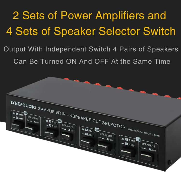 Comutador Divisor Comparador de Altifalante Amplificador de Potência 2-em-4 Saídas, 300W Por Canal Sem Perda de Qualidade de Som, B048