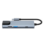 Adaptador HUB 6 em 1 Tipo-C para HDMI + RJ45 + SD / TF + PD + USB
