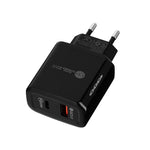 TE-PD01 Carregador Rápido com Duas Portas USB PD 20W + QC3.0 com Luz Indicadora, Ficha EU, Ficha EU