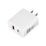 TE-PD01 Carregador Rápido com Duas Portas USB PD 20W + QC3.0 com Luz Indicadora, Ficha US, Ficha US