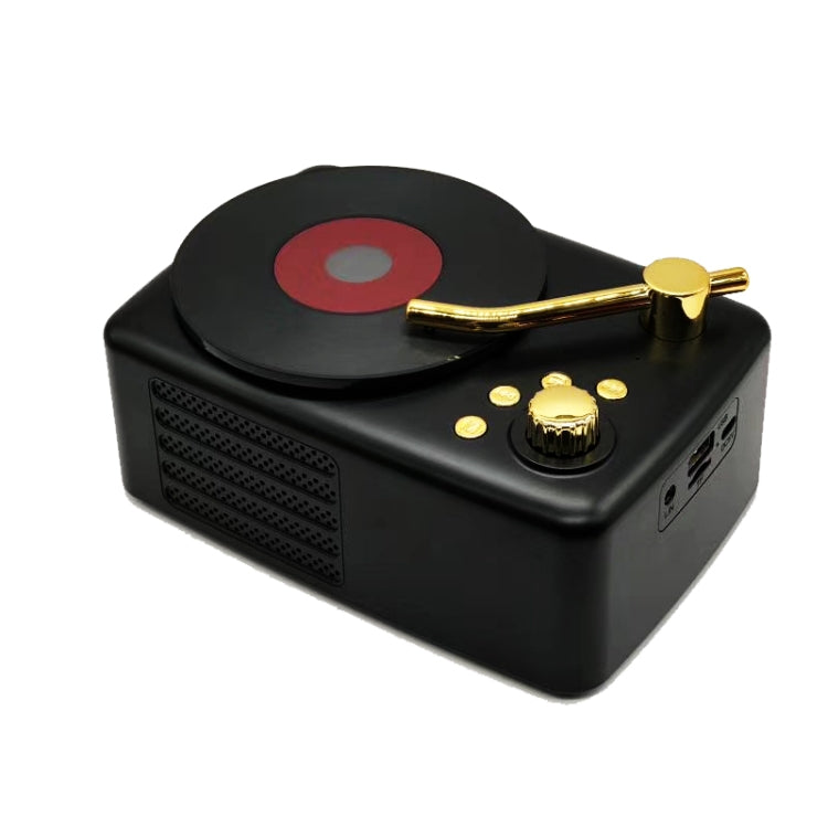 Estilo retro, antena FM incorporada de alta sensibilidade, viagem de longa duração, T12 (Preto)