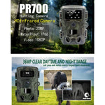 Câmara de Caça PR700 1080P Ativada por Movimento Visão Noturna Gravador para Rastreamento ao Ar Livre, PR700
