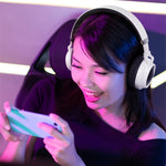 Auriculares Bluetooth 5.0 coloridos com LED, dobráveis, estéreo HiFi sem fios, com microfone, suporte para cartão TF e entrada AUX 3,5 mm