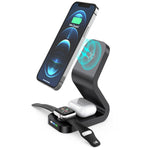 B-13 Carregador Sem Fios Magnético 3 em 1 15W Máximo para Telemóveis, Apple Watch e AirPods