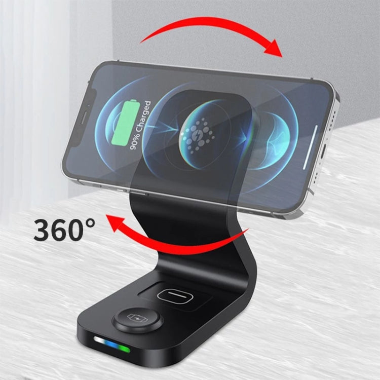 B-13 Carregador Sem Fios Magnético 3 em 1 15W Máximo para Telemóveis, Apple Watch e AirPods