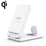 Estação de Carregamento Sem Fios Rápido Qi Dobrável 3 em 1 15W com Suporte para Telemóveis iPhone, iWatch e AirPods