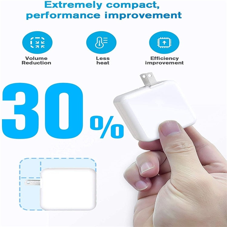 Adaptador de Energia Portátil para Portátil 30W USB-C / Tipo-C com Cabo de Carregamento USB-C / Tipo-C 1,8m, Ficha US 30W, Ficha UE 30W, Ficha UK 30W, Ficha AU 30W