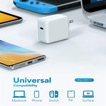 Adaptador de Energia Portátil para Portátil 30W USB-C / Tipo-C com Cabo de Carregamento USB-C / Tipo-C 1,8m, Ficha US 30W, Ficha UE 30W, Ficha UK 30W, Ficha AU 30W