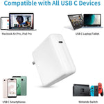 Carregador Portátil Adaptador de Energia 96W USB-C / Tipo-C com Cabo de Carregamento USB-C / Tipo-C 1,8m, Ficha UK 96W, Ficha AU 96W, Ficha US 96W, Ficha UE 96W