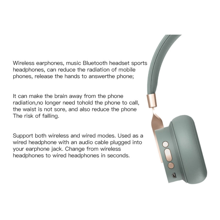 Auricular Gaming Estéreo HIFI Super Bass Sem Fios P3 5.0 com Microfone, Suporta TF / FM / AUX