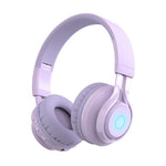 Auricular sem fios BT06C para crianças, Bluetooth 5.0, com microfone, luz LED, suporte para entrada AUX