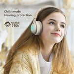 Auricular sem fios BT06C para crianças, Bluetooth 5.0, com microfone, luz LED, suporte para entrada AUX