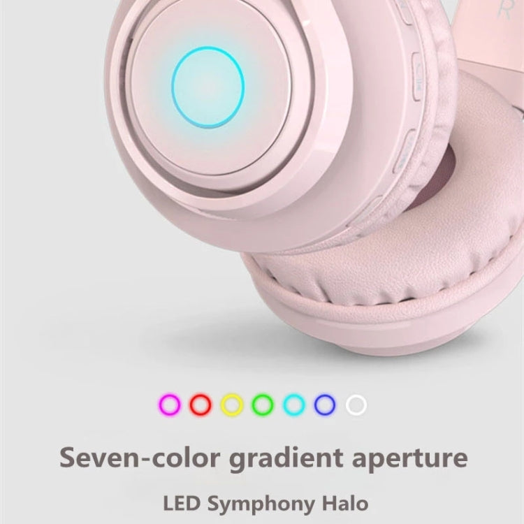 Auricular sem fios BT06C para crianças, Bluetooth 5.0, com microfone, luz LED, suporte para entrada AUX